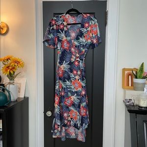 NEW Floral Tropical Midi Dress - Never Worn